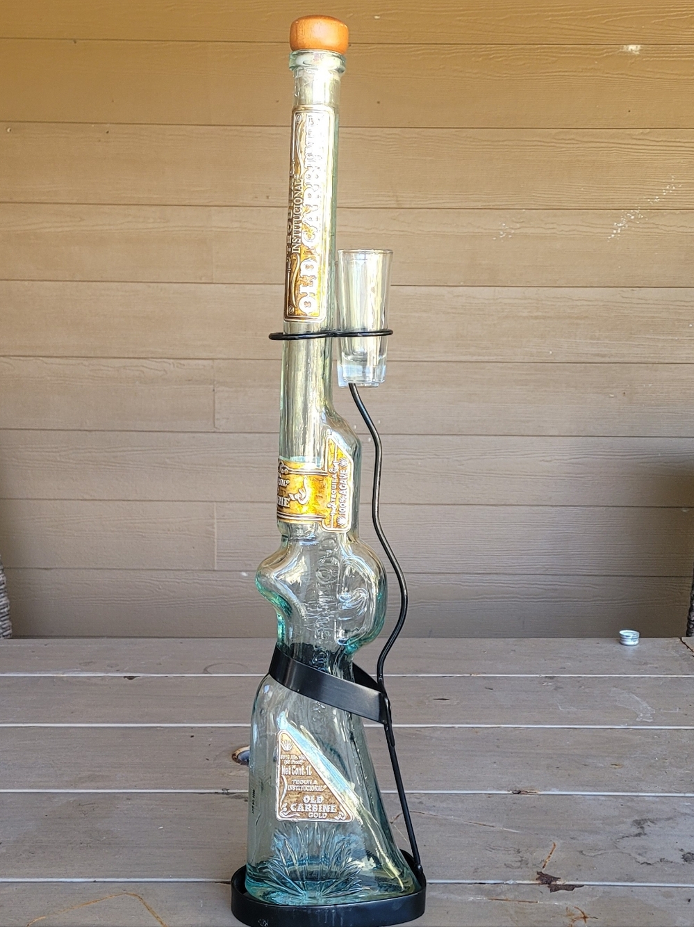 Old Carbine Rifle Glass Decanter Set